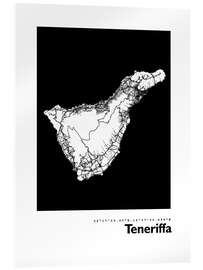 Akryylilasitaulu Tenerife map