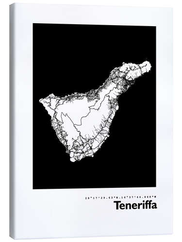 Canvas print Tenerife map