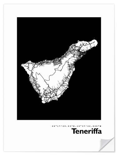 Sticker mural Tenerife map