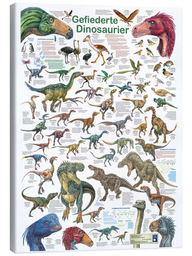 Canvas print Feathered dinosaurs (German)