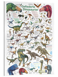 Tableau en plexi-alu Dinosaures pennés (allemand)