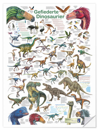 Wandsticker Gefiederte Dinosaurier