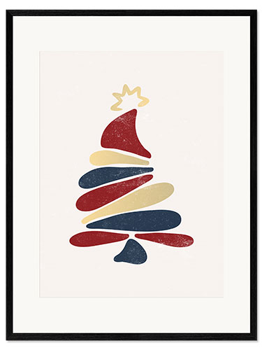 Innrammet kunsttrykk Boho Christmas tree