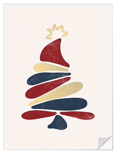 Sticker mural Boho Christmas tree