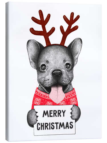 Canvas print Merry Christmas - christmas dog