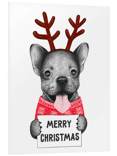 Quadro em PVC Merry Christmas - christmas dog