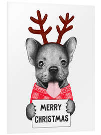 Foam board print Merry Christmas - christmas dog