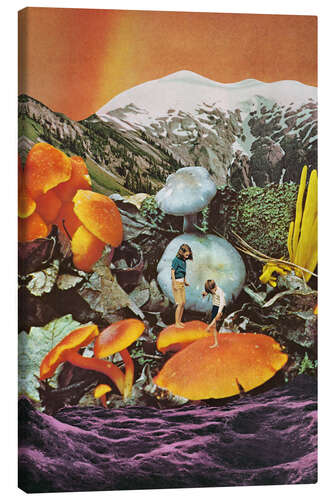 Stampa su tela Glowing Mushrooms