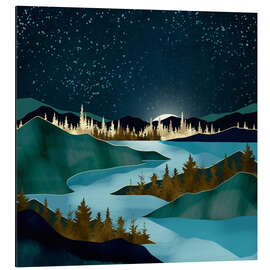 Magnettafel Herbstliche Flussnacht