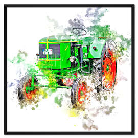 Gerahmter Kunstdruck Oldtimer Traktor Deutz