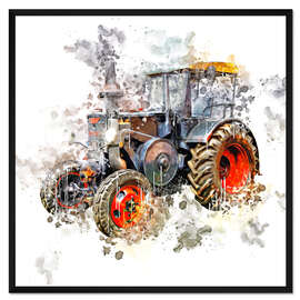 Gerahmter Kunstdruck Oldtimer-Traktor Ursus