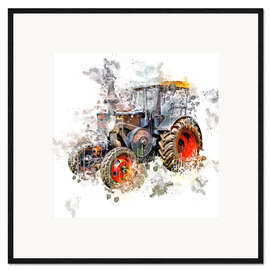 Impression artistique encadrée Oldtimer Tractor Ursus