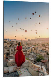 Stampa su alluminio Sunrise with hot air balloons in Cappadocia