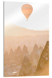 Gallery print Hot air balloon over earth pyramids in the morning light