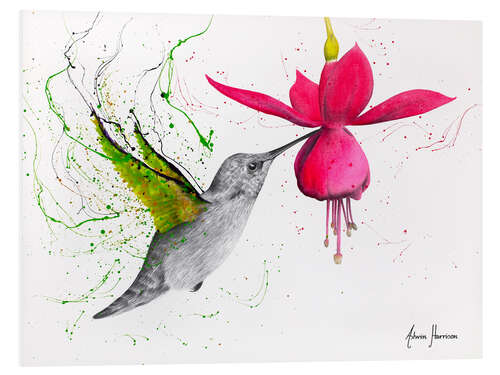 Foam board print Spring Garden Hummingbird