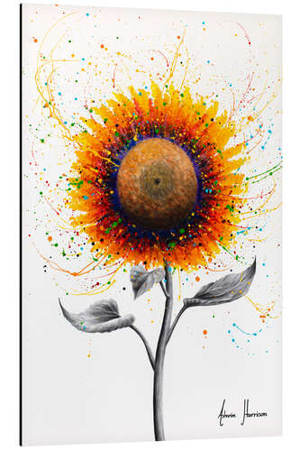 Aluminium print Rainbow Sunflower