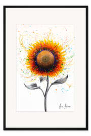 Gerahmter Kunstdruck Regenbogen Sonnenblume