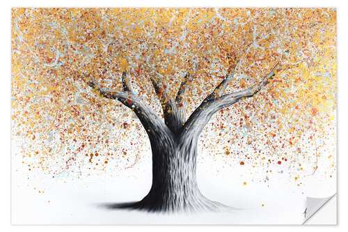 Selvklebende plakat Autumn sparkle tree