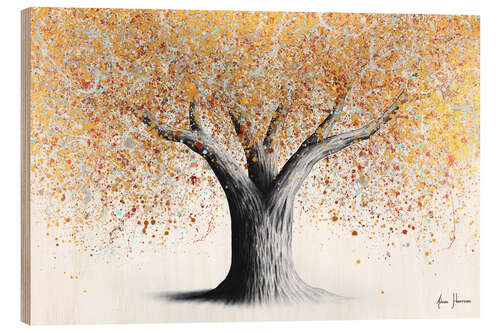 Wood print Autumn sparkle tree