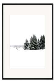 Gerahmter Kunstdruck Weiße Schnee und Winter Landschaft