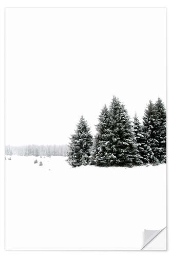 Vinilo para la pared White snow and winter landscape