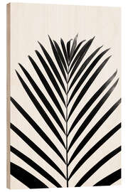 Quadro de madeira Tropical black palm leaf