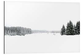 Tableau en aluminium White, white snow and winter landscape