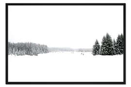Gerahmter Kunstdruck Weiße, weiße Schnee und Winter Landschaft