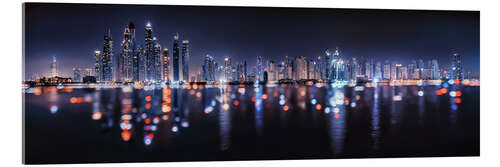 Tableau en verre acrylique Dubai Marina Reflection