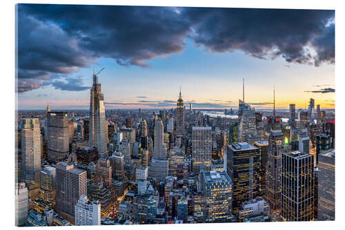 Stampa su vetro acrilico Manhattan skyline in the evening, New York City