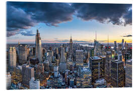 Quadro em acrílico Manhattan skyline in the evening, New York City