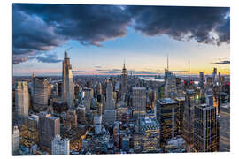 Aluminium print Manhattan skyline in the evening, New York City