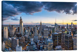 Canvastavla Manhattan skyline in the evening, New York City