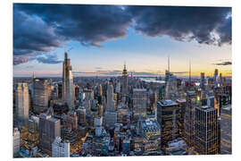 Stampa su PVC Manhattan skyline in the evening, New York City