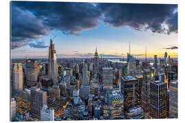 Tableau en plexi-alu Manhattan skyline in the evening, New York City