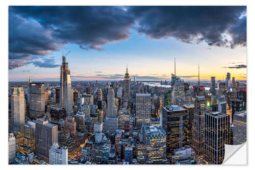 Adesivo murale Manhattan skyline in the evening, New York City