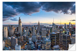 Selvklæbende plakat Manhattan skyline in the evening, New York City