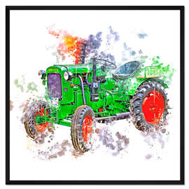 Gerahmter Kunstdruck Oldtimer Traktor Deutz
