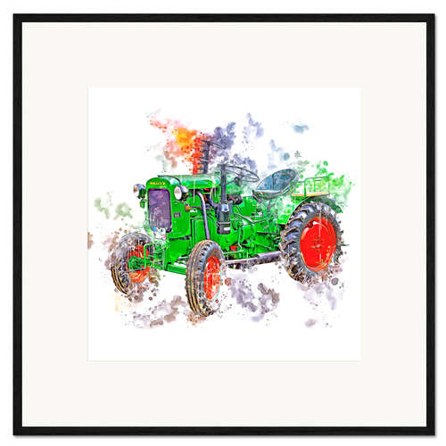 Innrammet kunsttrykk Vintage Deutz tractor