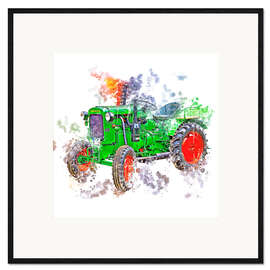 Impression artistique encadrée Vintage Deutz tractor