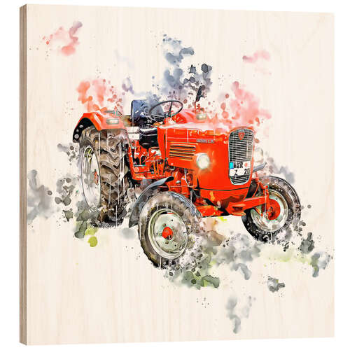 Quadro de madeira Oldtimer Traktor Güldner