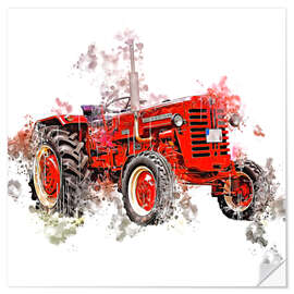 Selvklebende plakat Oldtimer Tractor McCormick