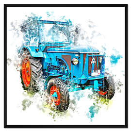 Gerahmter Kunstdruck Oldtimer Traktor Hanomag