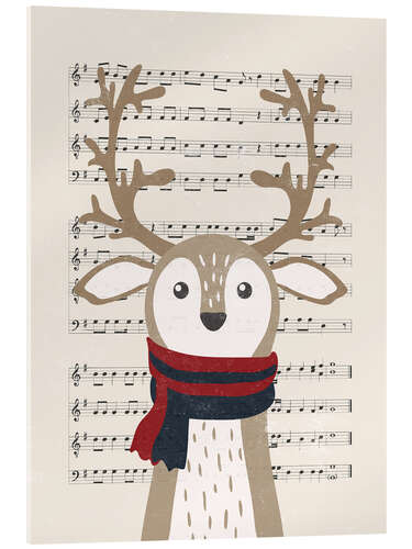 Acrylglas print Christmas music deer