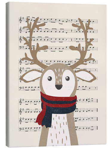 Lerretsbilde Christmas music deer