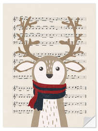 Adesivo murale Christmas music deer