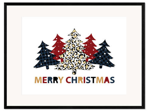 Innrammet kunsttrykk Merrry Christmas tree