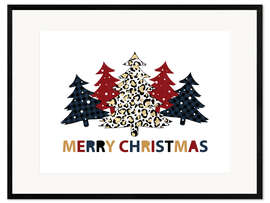 Plakat artystyczny premium w ramie Merrry Christmas tree