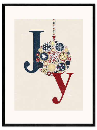 Kehystetty taidepainatus Christmas joy ball