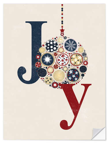 Selvklebende plakat Christmas joy ball